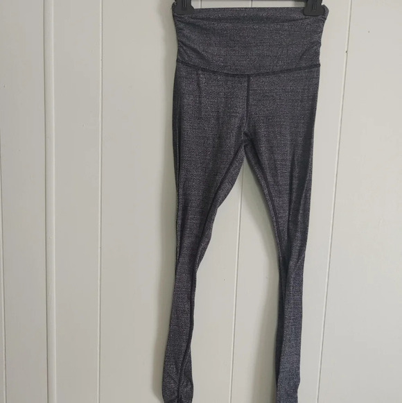 Lululemon Still Mind Tight *33" In Interlink Ice Grey Black Size 4 - Picture 1 of 8